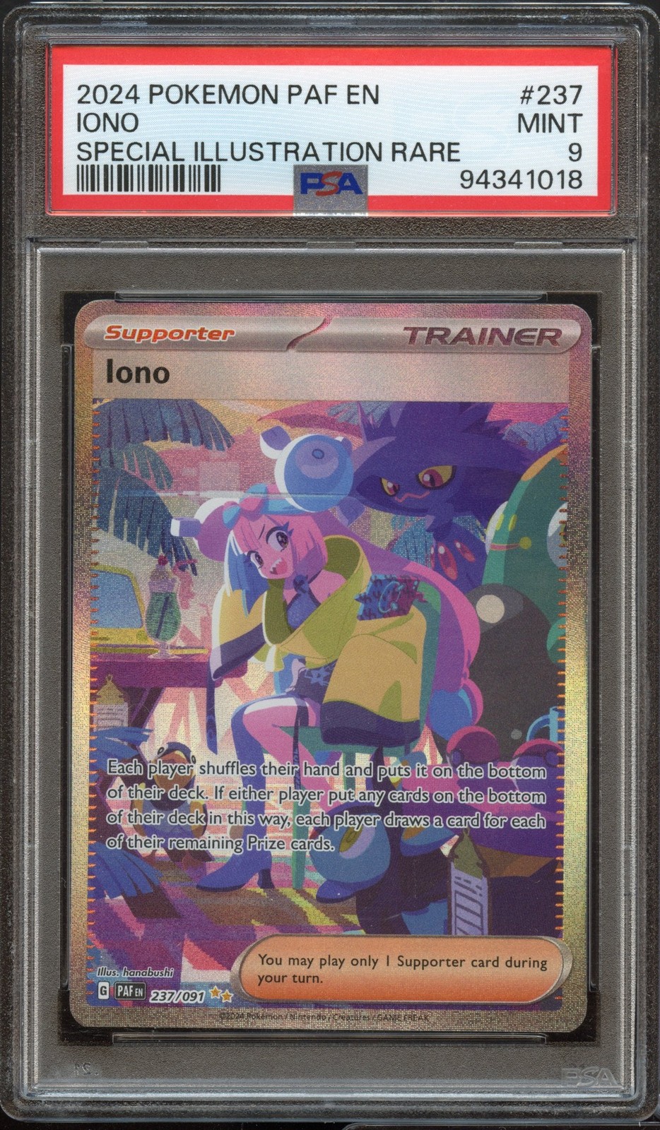 PSA 9 | Iono Special Illustration Rare #237 Mint Graded Card