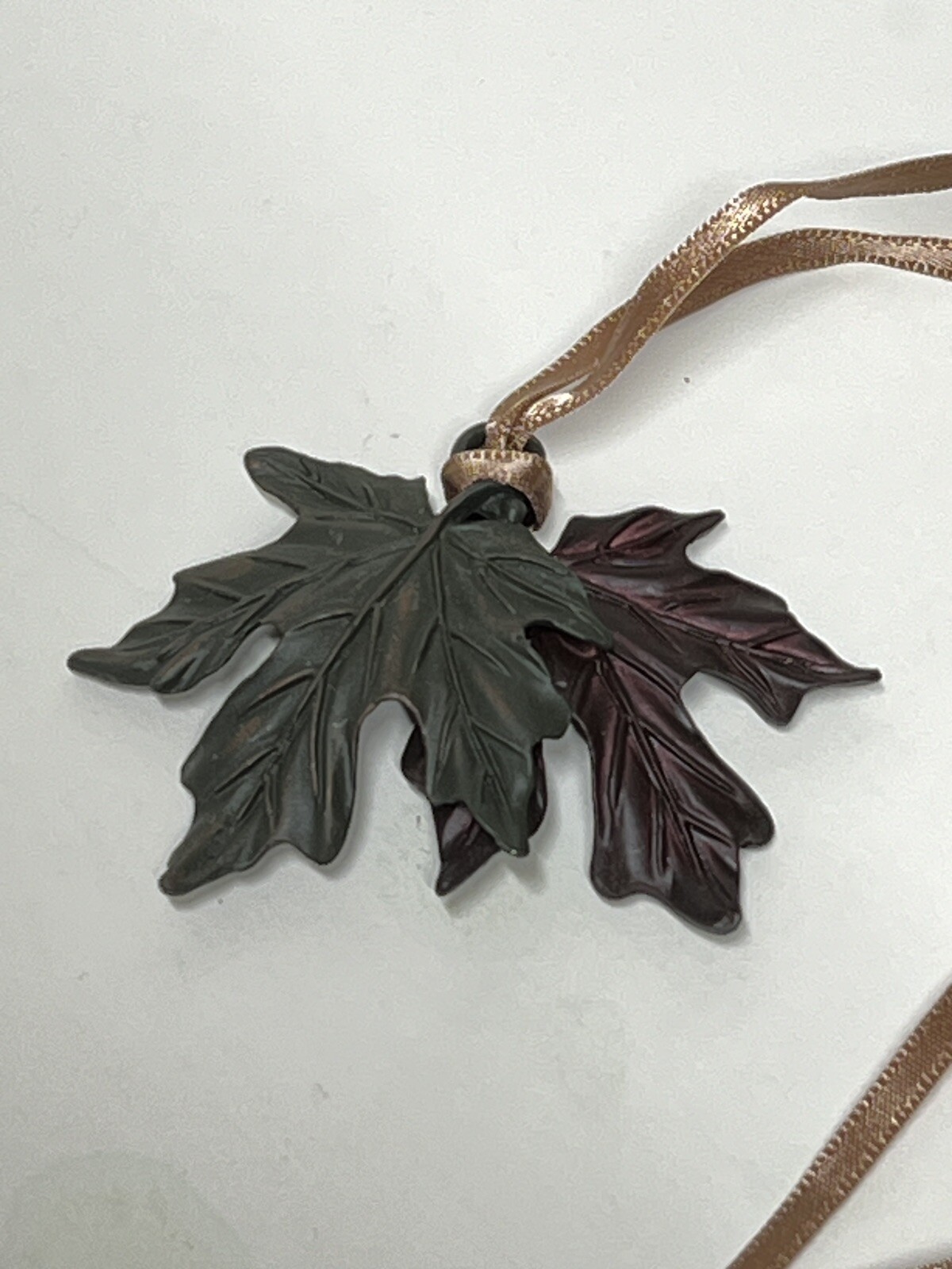 Longaberger Double Maple Leaf Tie-On #73393 Basket Embellishment Red Green New