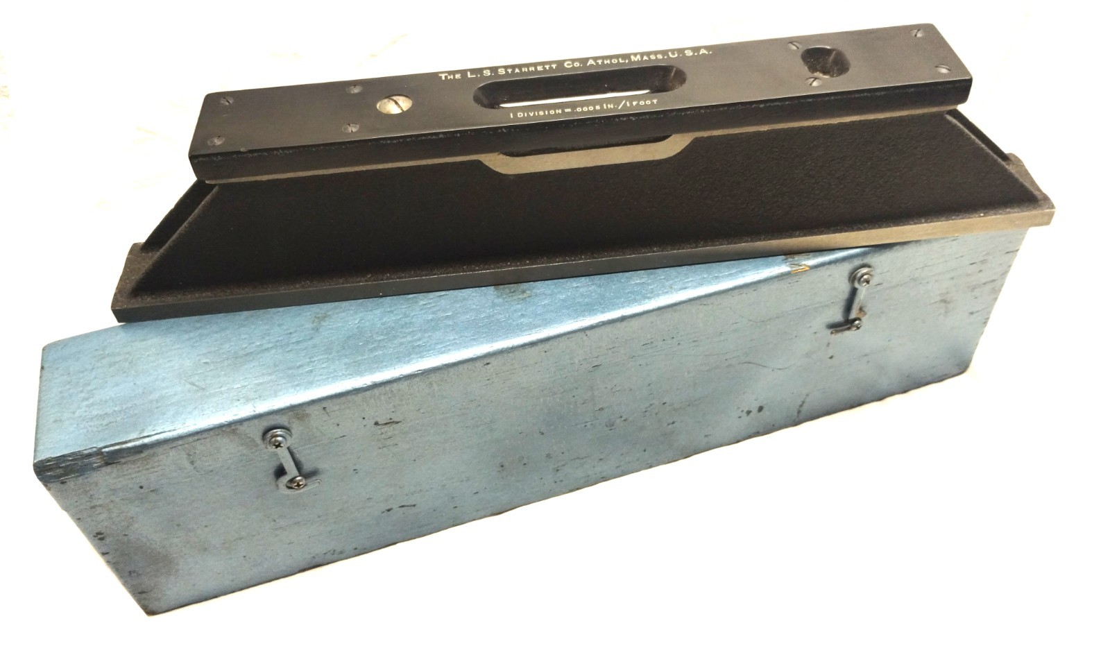 15 inch STARRETT No. 199 Master Precision Level w/ Original Wooden Storage Case