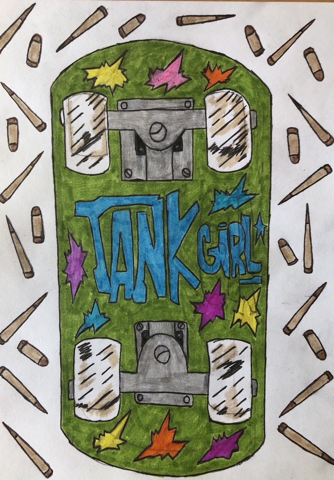 Hand Drawn Tank Girl Original Illustration By Servando Esquer