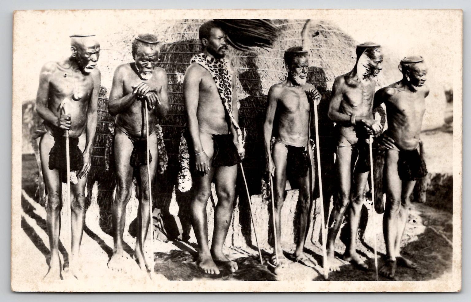 Vintage Real Photo Postcard Lynn Alutt Durban South Africa Zulu Men RPPC
