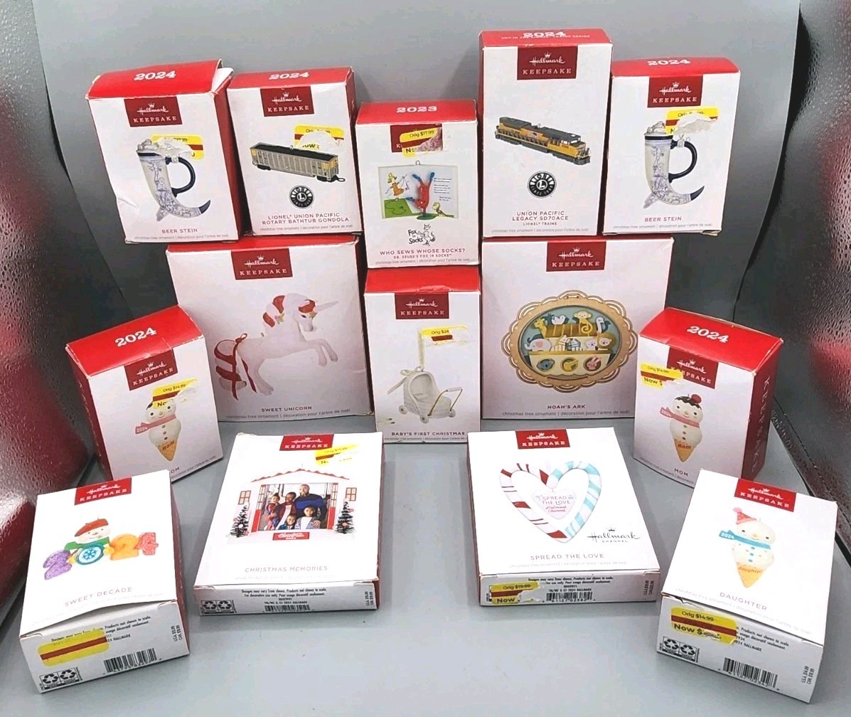 NEW LOT HALLMARK KEEPSAKE Ornaments Lionel Dr Seuss Beer Stein Noah's Ark More