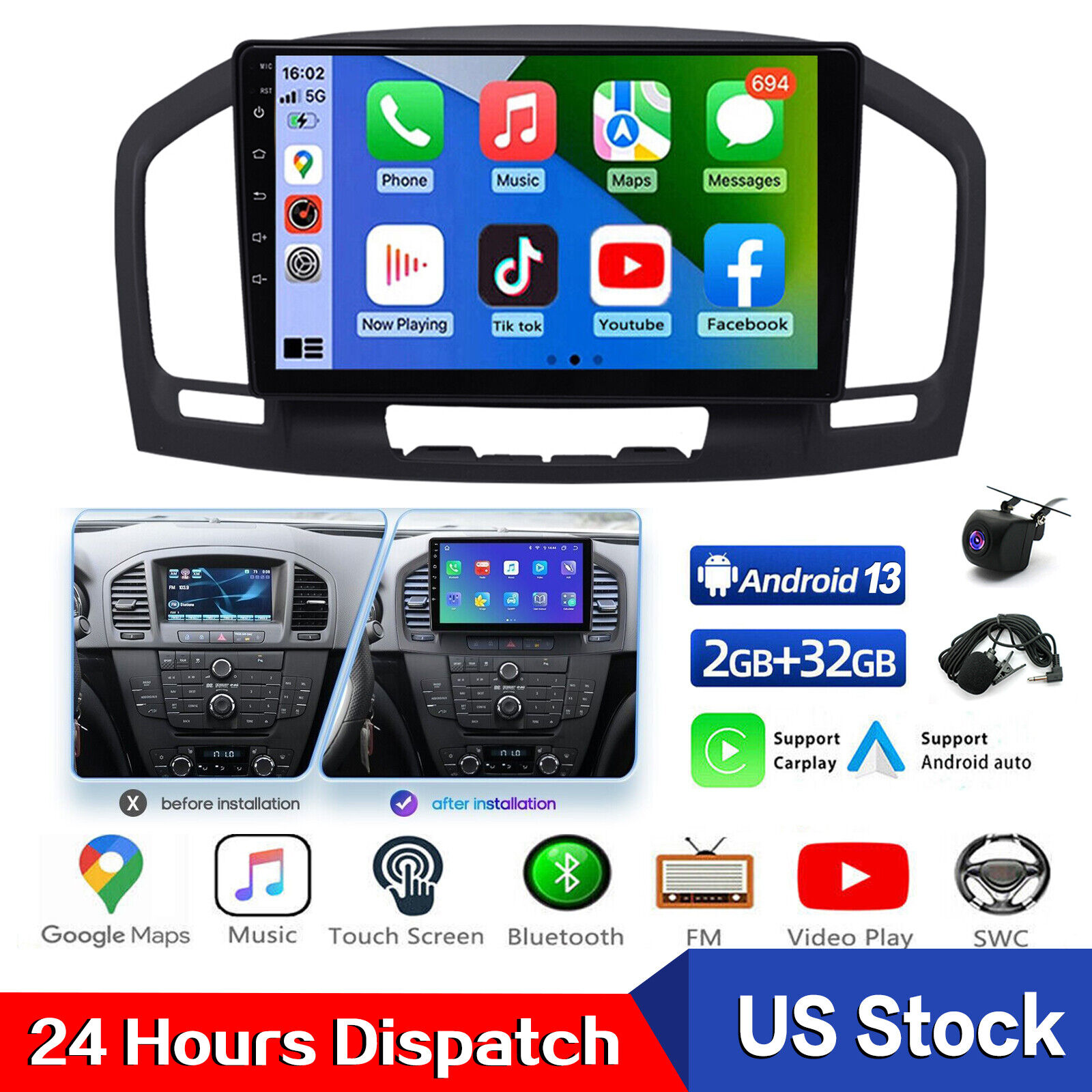 FOR BUICK REGAL 2009-2013 ANDROID 13 9