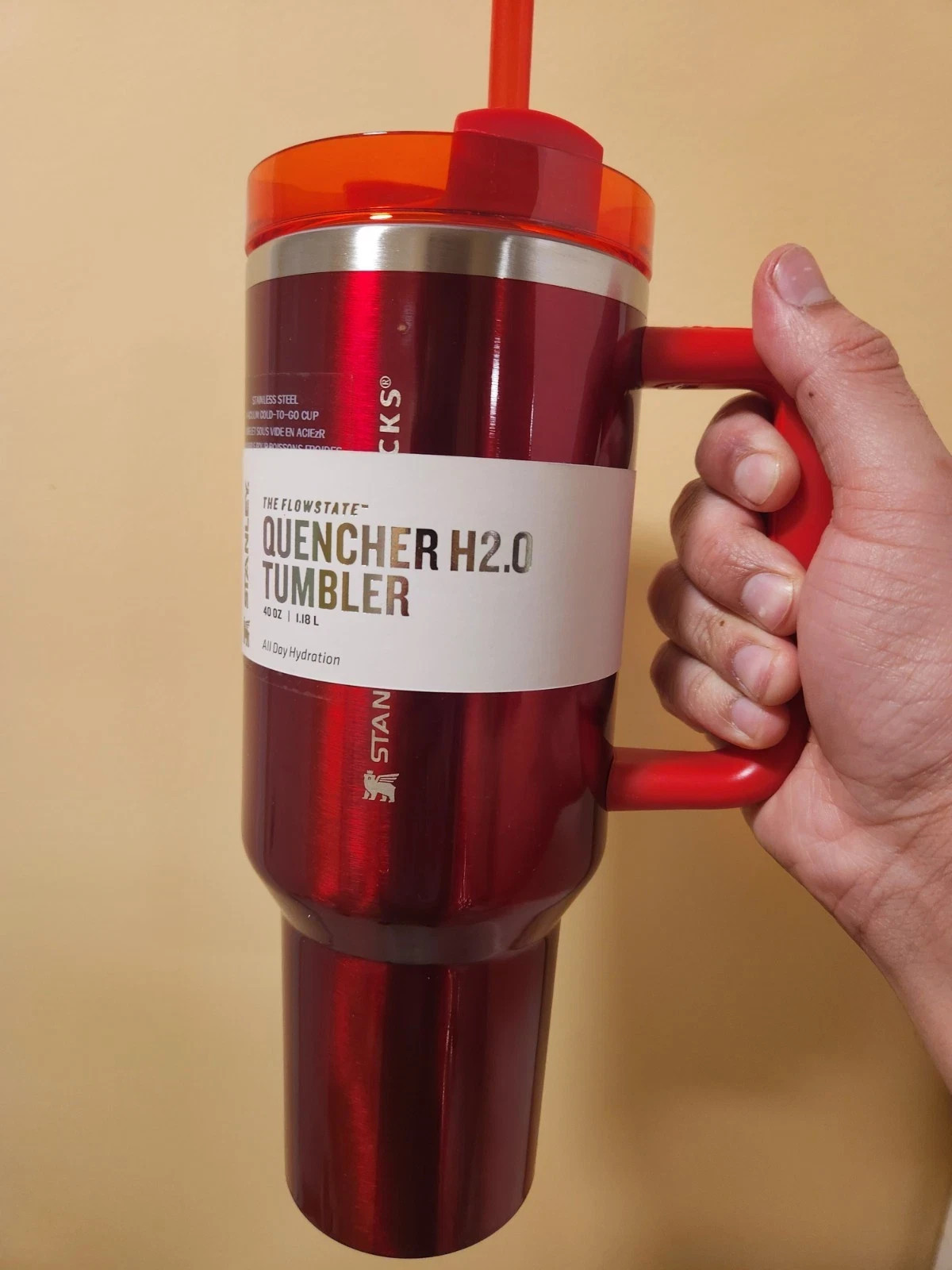 Stanley X Starbucks Limited Holiday Red Quencher 40oz Tumbler Flowstate H2.0