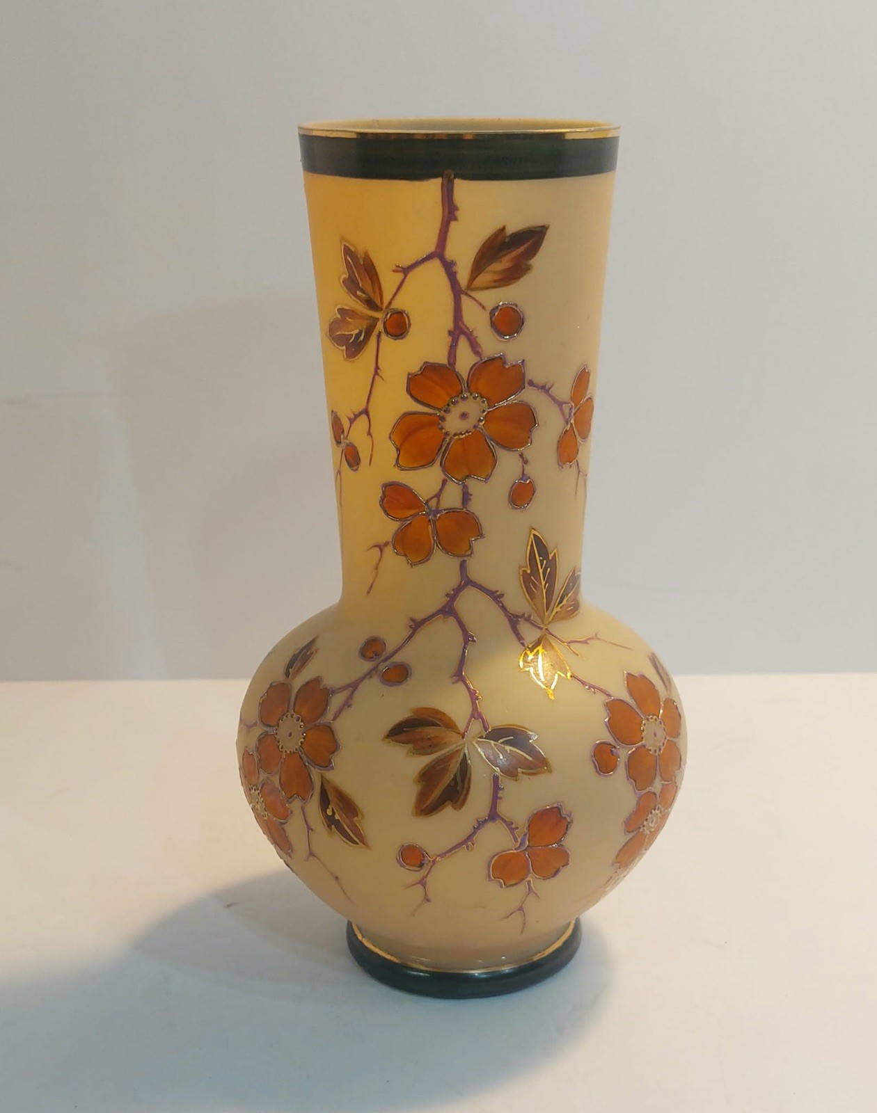 \'\'RARE\'\' Antique Poshinger Krystallia hand painted vase 