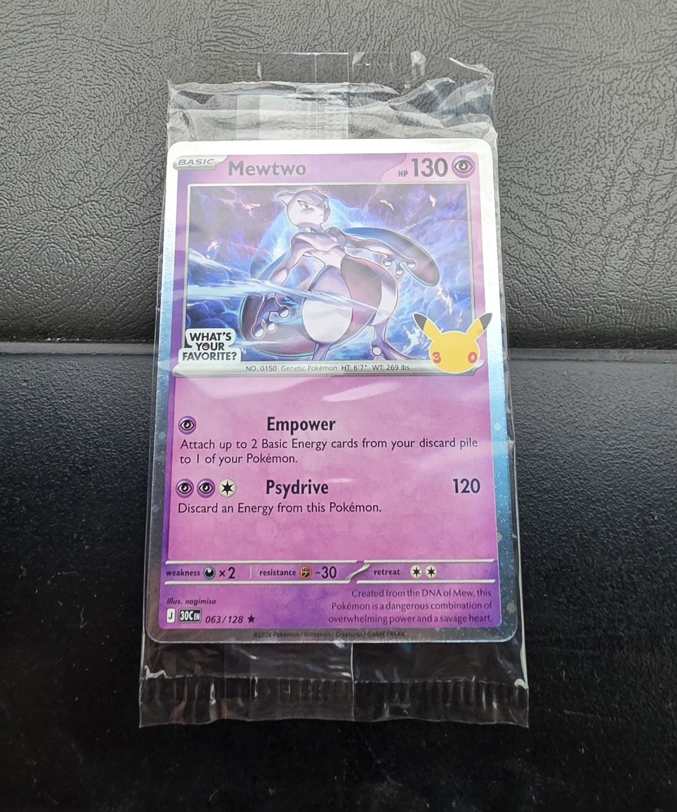 Pokemon TCG Mewtwo 30th Anniversary Black Star Promo #063 Near Mint Sealed 2026