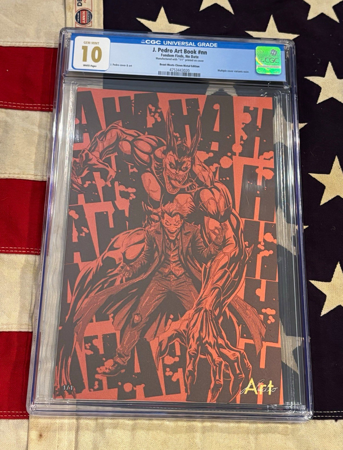 Fandom Finds J. Pedro Art Book #nn Joker and Absolute Joker CGC 10 Metal Variant