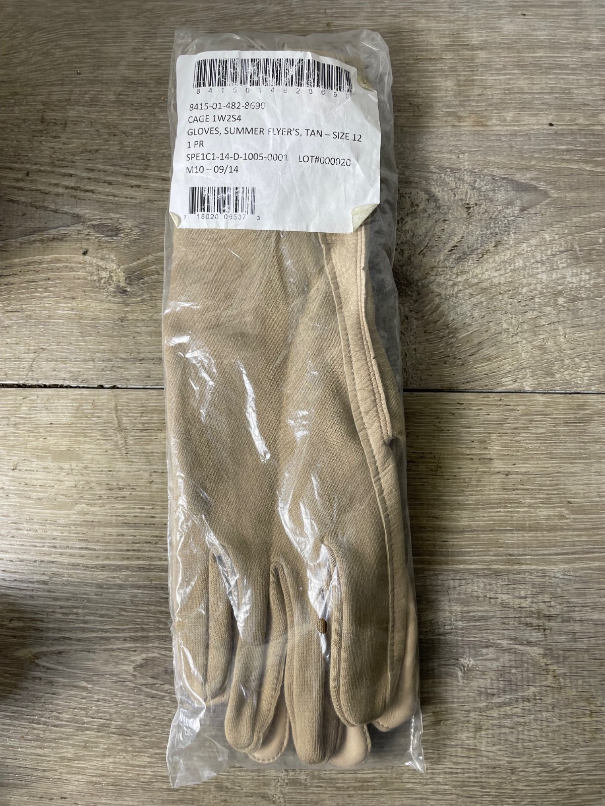 USGI US Military Summer Flyers Gloves Size 12 Tan New