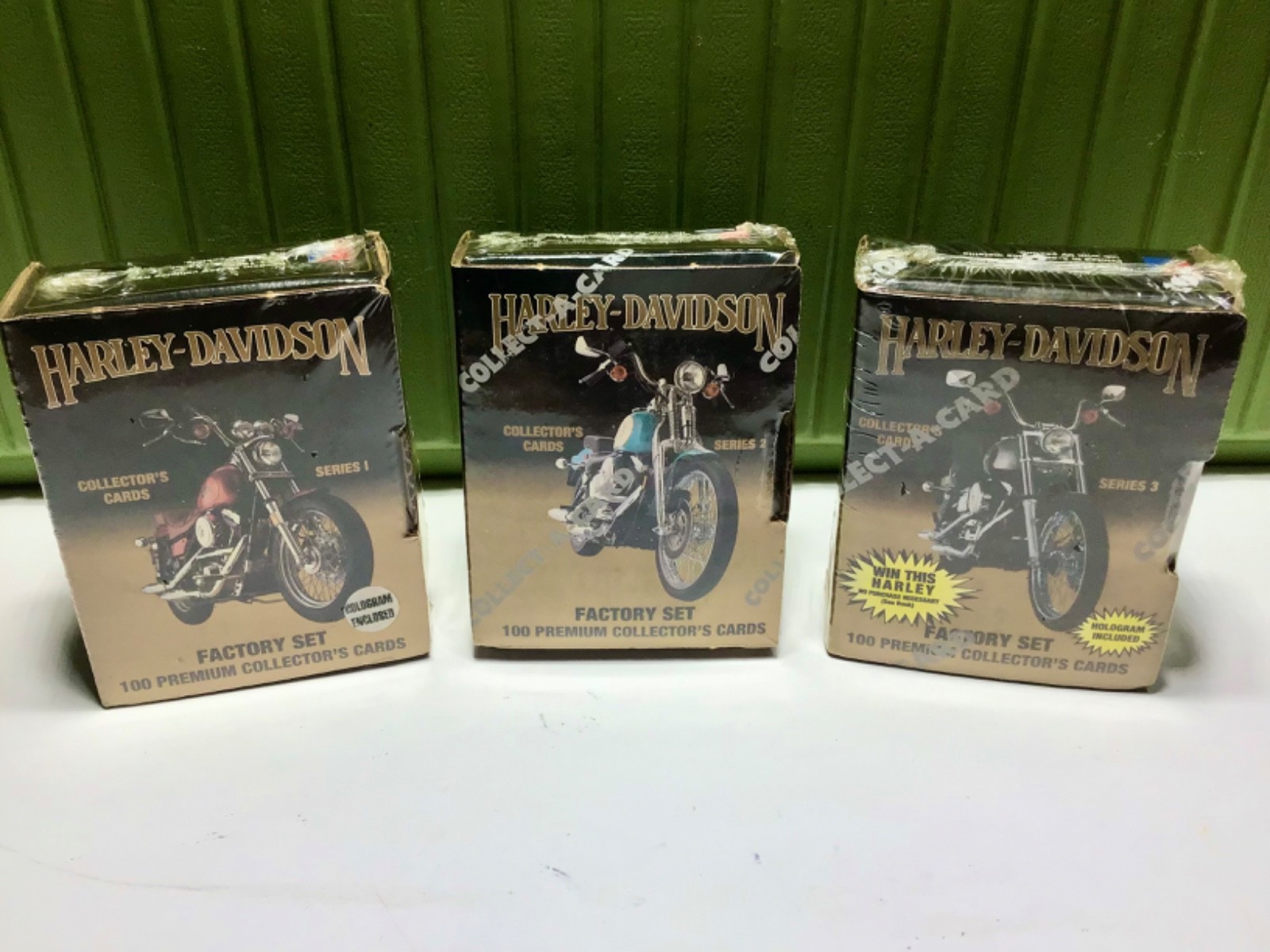 3 Vintage Harley Davidson Series 1, 2, 3 Boxed Sets Sealed Factory Trading Card