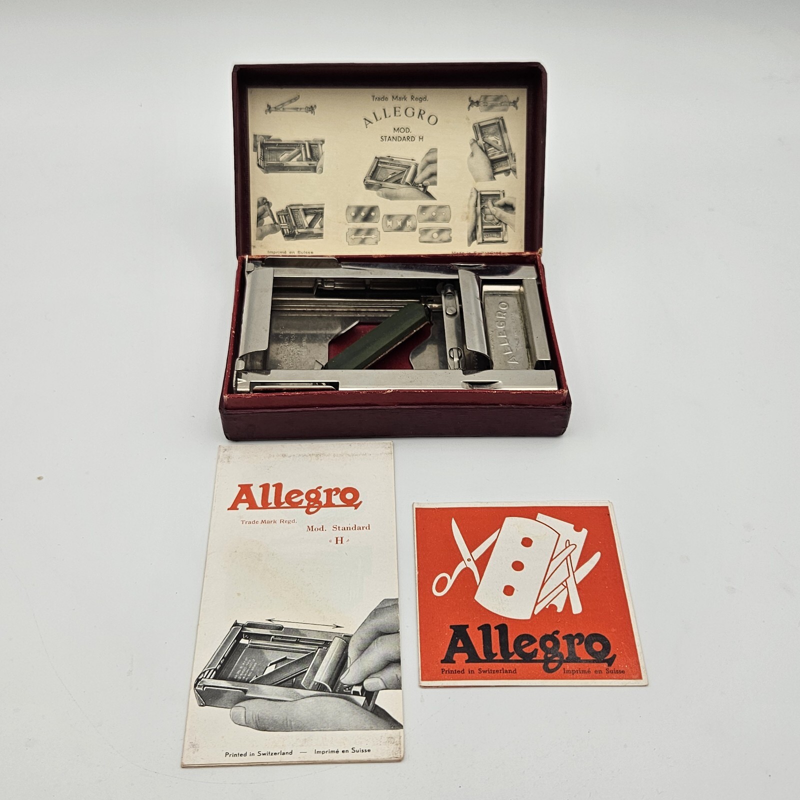 Allegro Swiss Metal Razor Blade Sharpener + Case + Instructions 