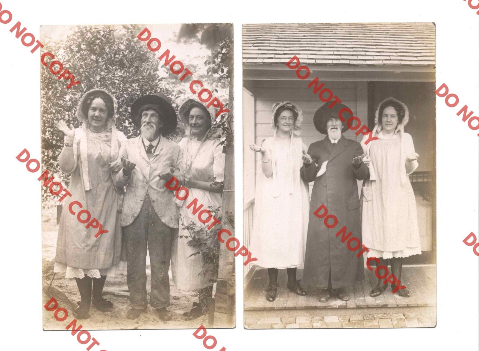 WOW LOT OF (2) c1910 Jewish Rabbi? Elder Man Posing Judaism Religion RPPC Photo