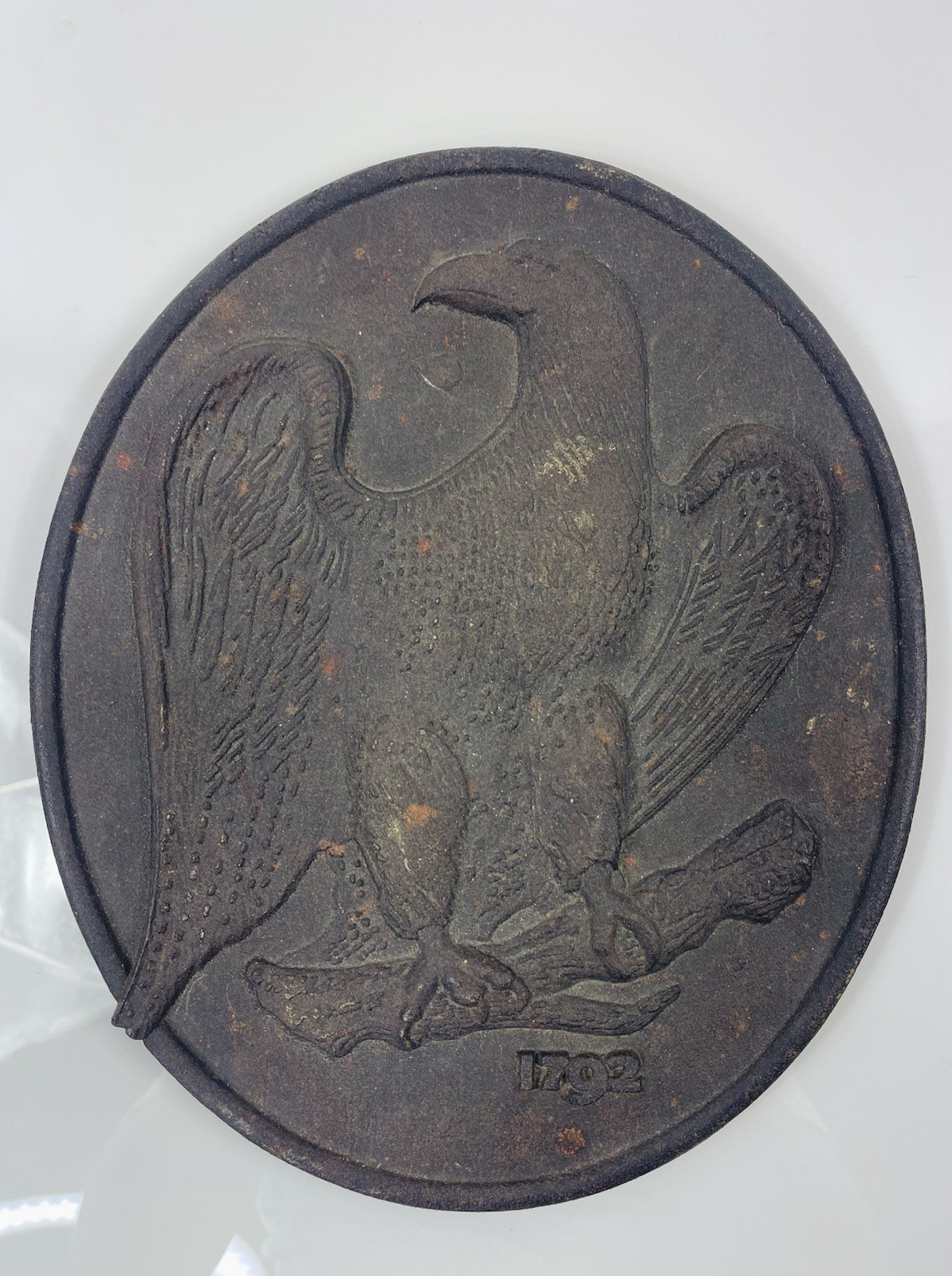 Vintage Wilton Cast Iron INA Fire Insurance Mark Eagle Plaque 11\