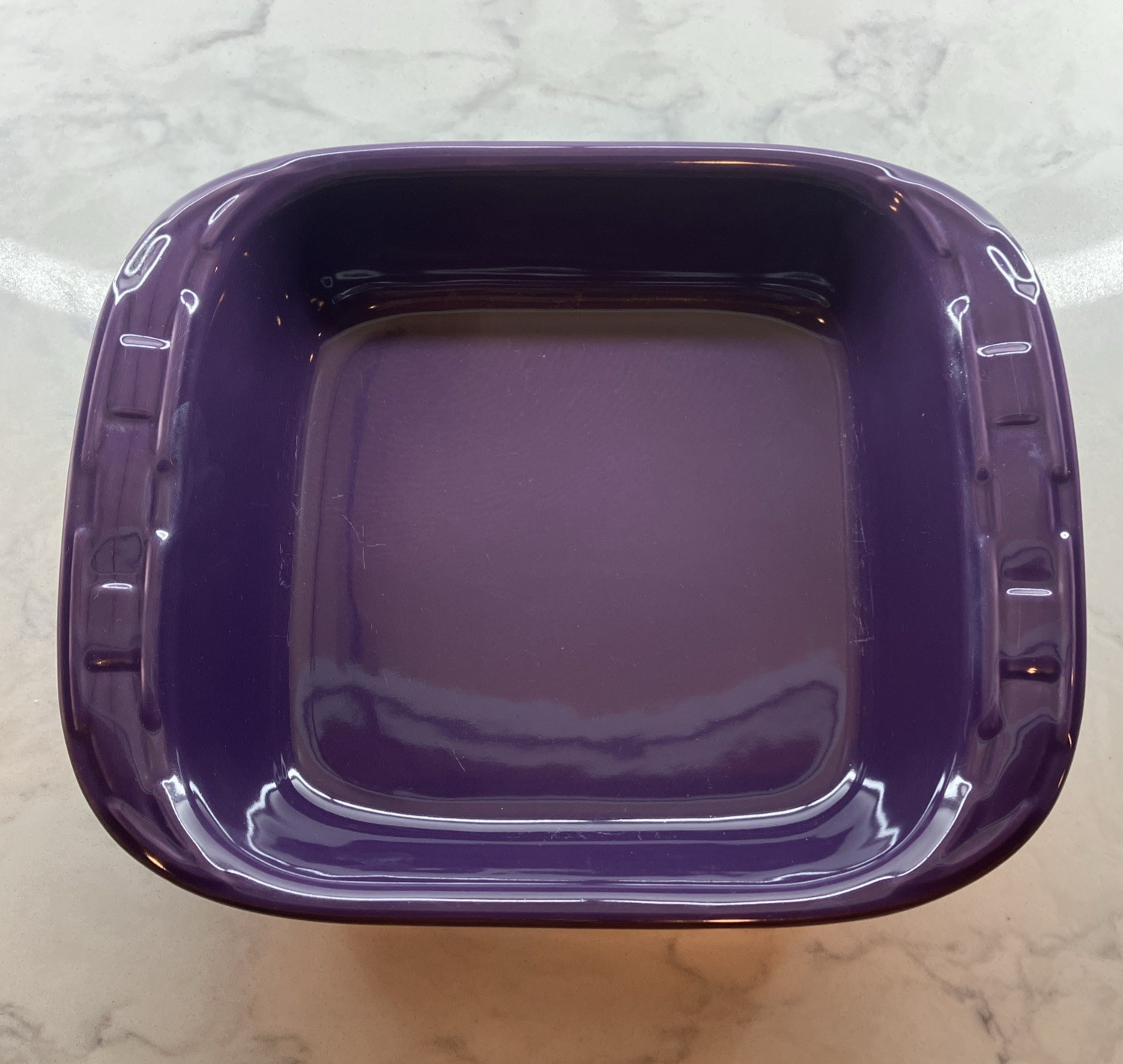 Longaberger USA Pottery Woven Tradition Purple Square Baking Dish 11x9”