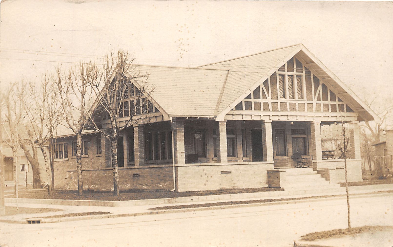 J66/ Huntington Indiana RPPC Postcard c1918 Residence W.J. Briant 353
