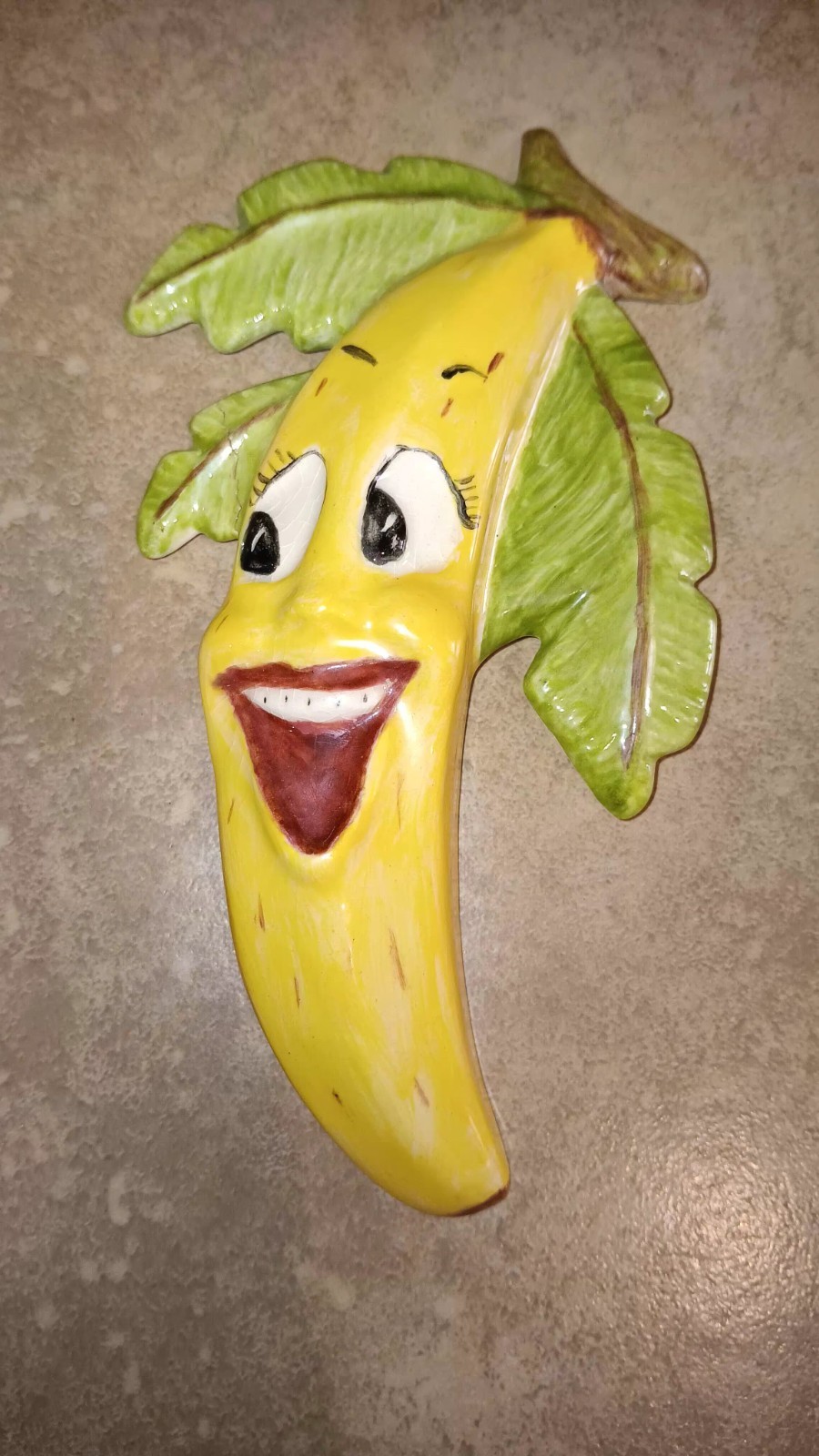 6 Vintage Kitsch Anthropomorphic Ceramic Smiling Fruit Wall Plaque Decor *READ*