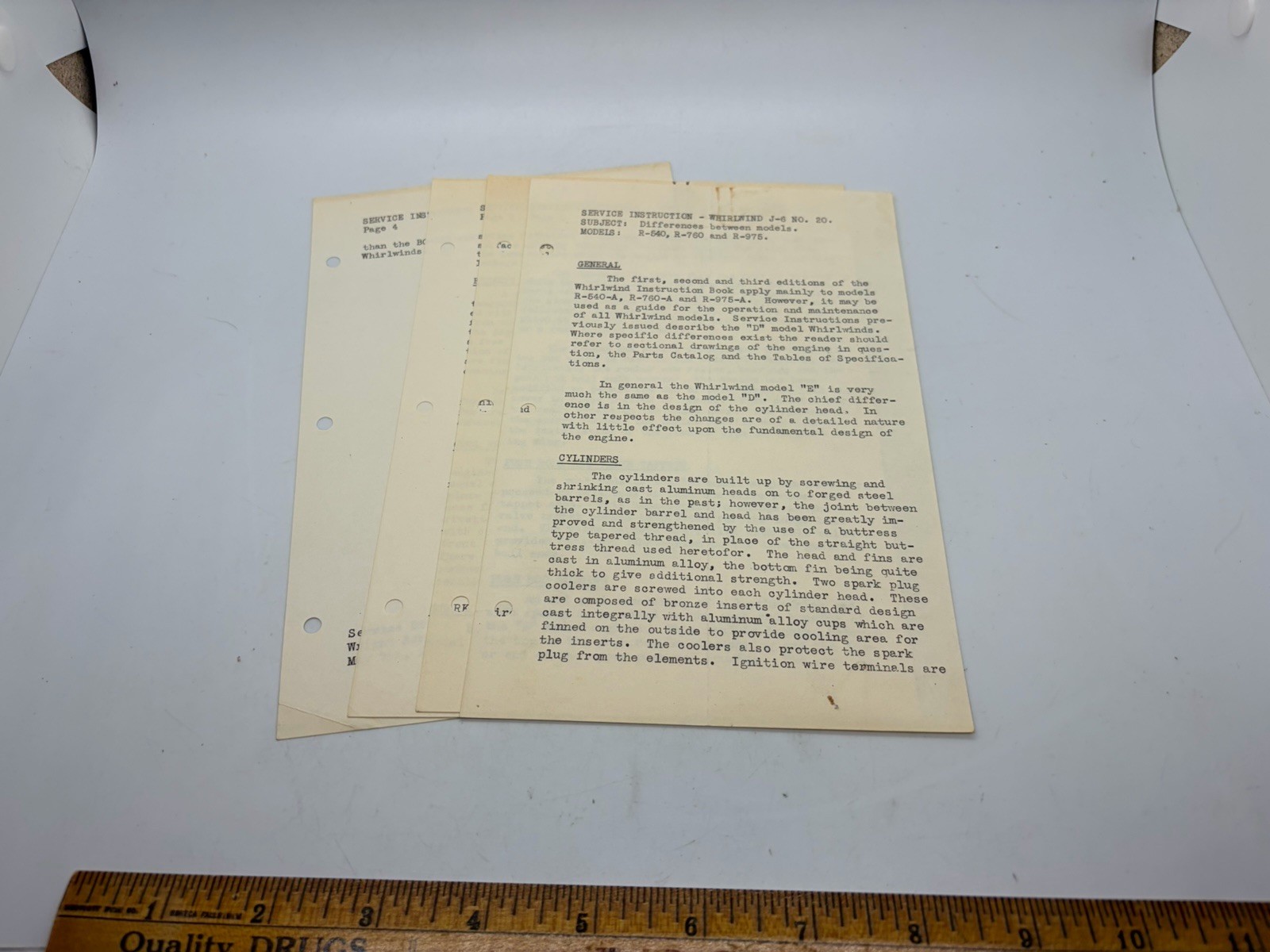 Early Aviation 1931 Papers Wright Aeronautical Coroporation 