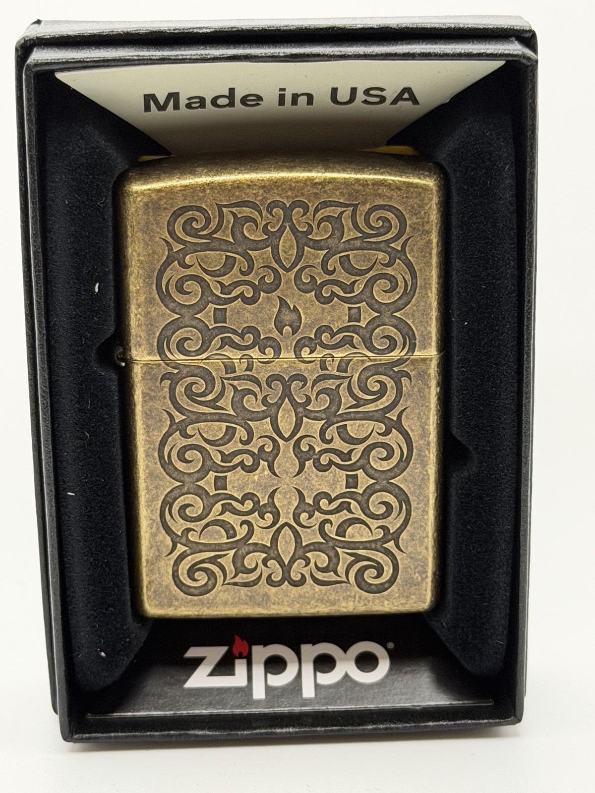 2023 Tattoo Design Double Sided Antique Brass Zippo Lighter NEW 48484