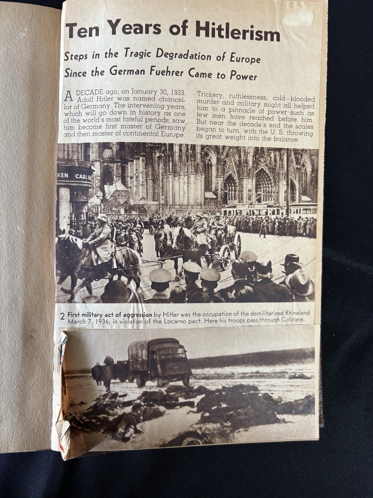 Vintage WWII Scrapbook 1940s Newspaper Clippings Hitler Roosevelt War Maps