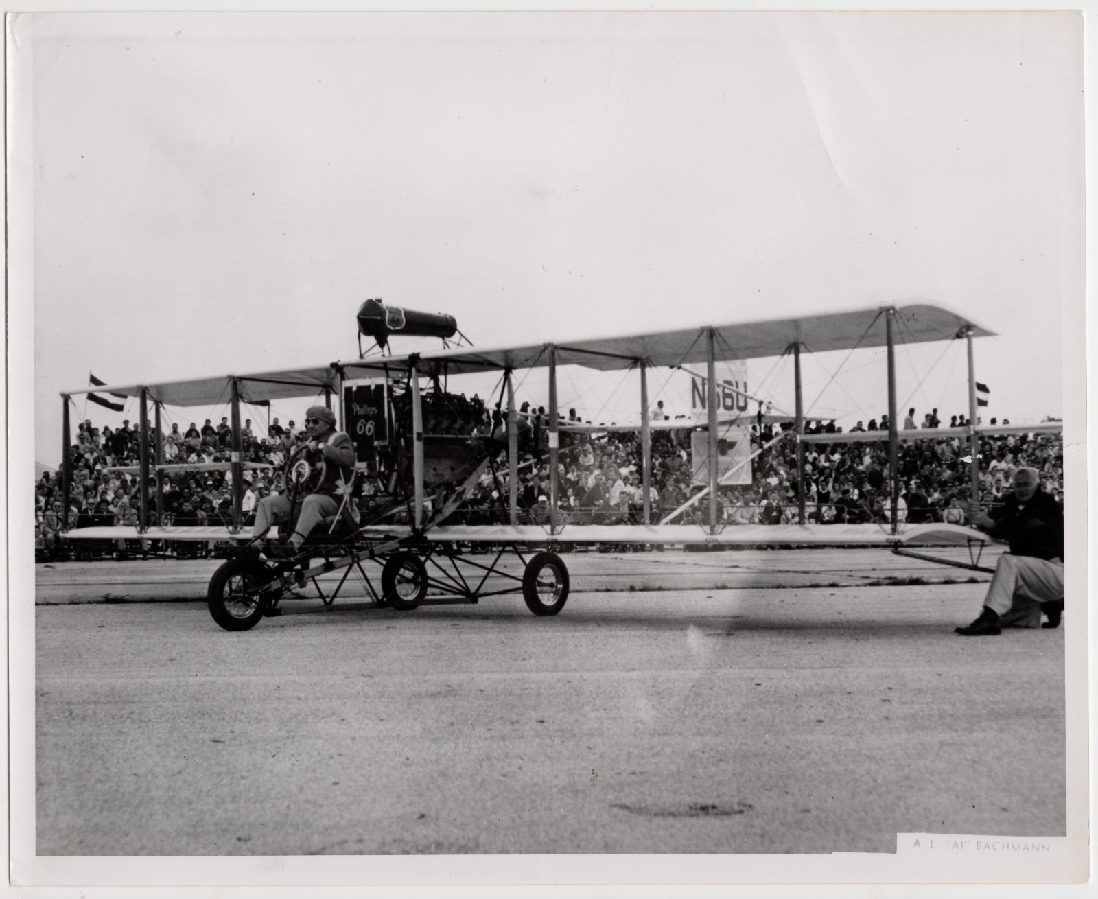 Phillips 66 Curtiss Pusher Biplane N66U Vintage Photo Billy Parker Airshow