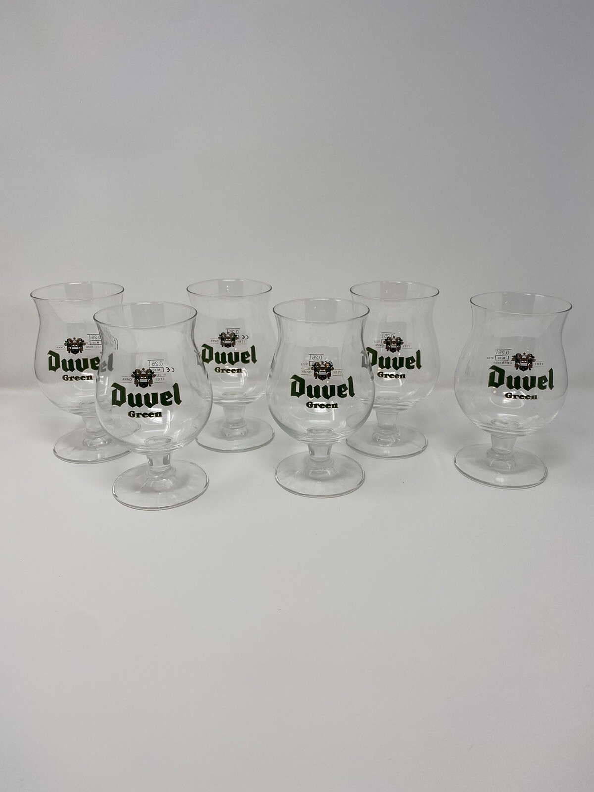 Duvel Moortgat Green Tulip Stem Beer Glass Ritzenhoff Crystal Belgium .25L W/Box