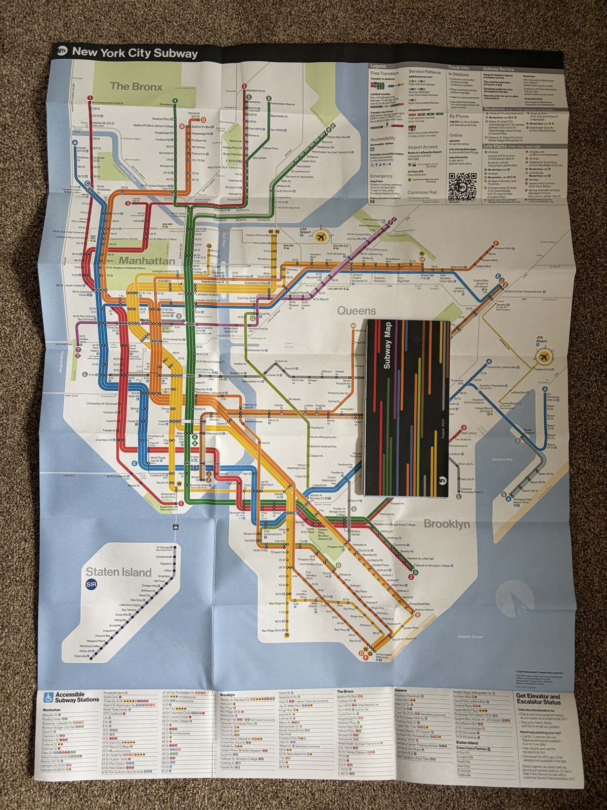 Official MTA NYC New York Subway Train Map Full Size 23\