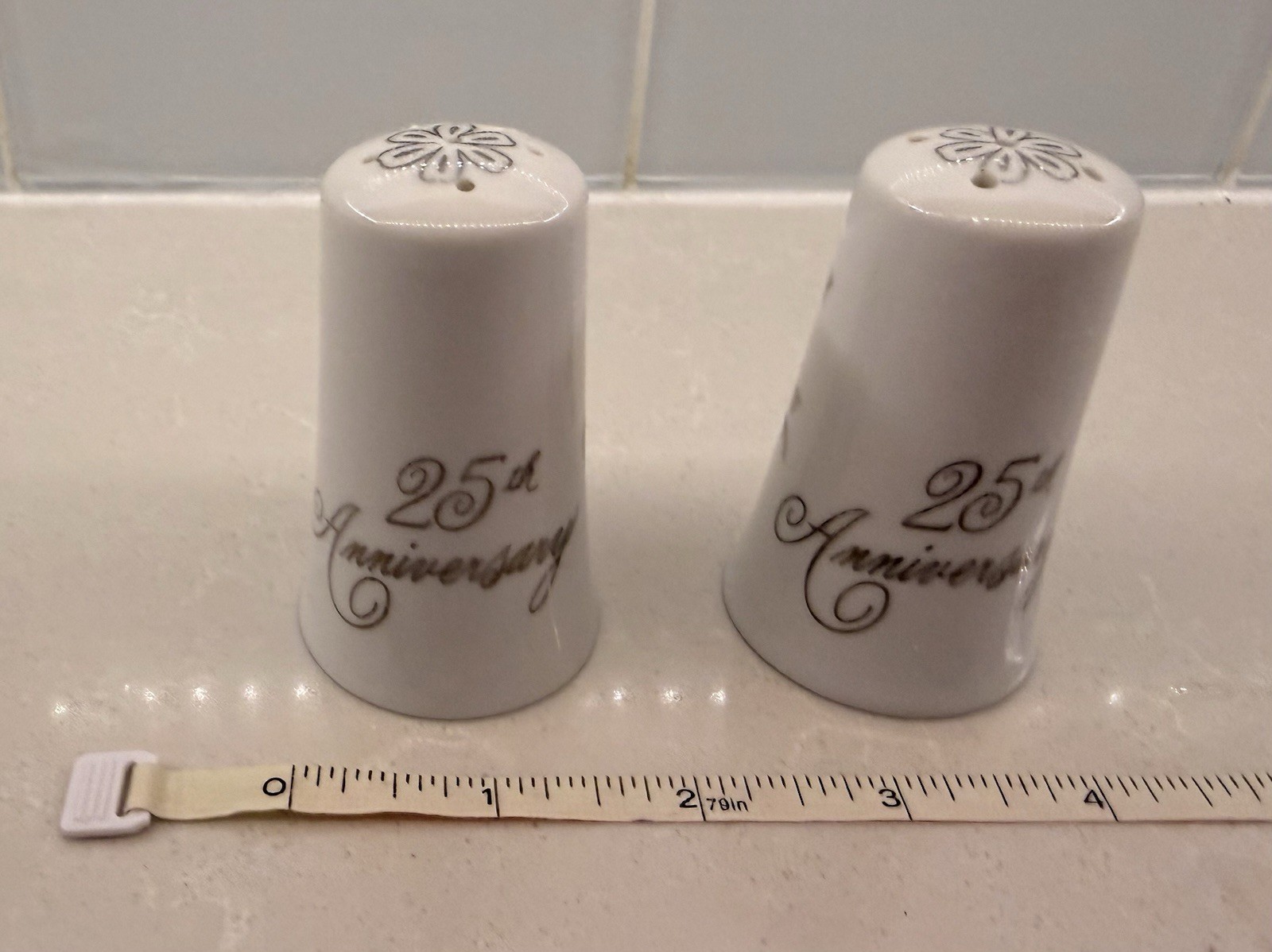 Norcrest Vintage Salt and & Pepper Shakers - 25th Anniversary - JAPAN Euc