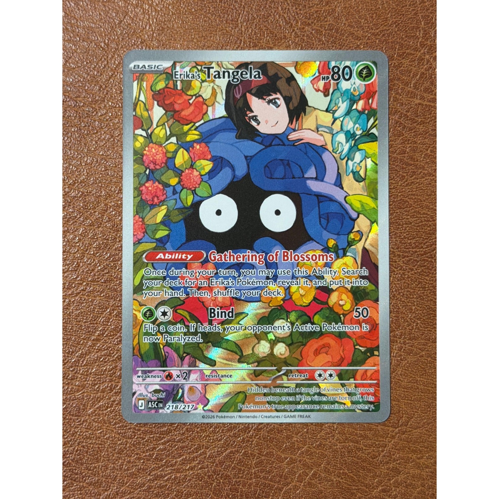 Erika’s Tangela 218/217 Illustration Rare IR Pokémon Ascended Heroes 2026 NM