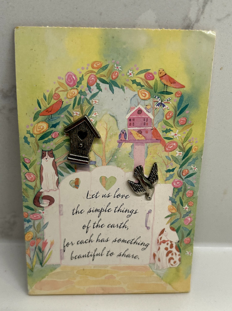 Vintage Hallmark Birdhouse Broochs Pins Love Simple Things Garden Cottagecore