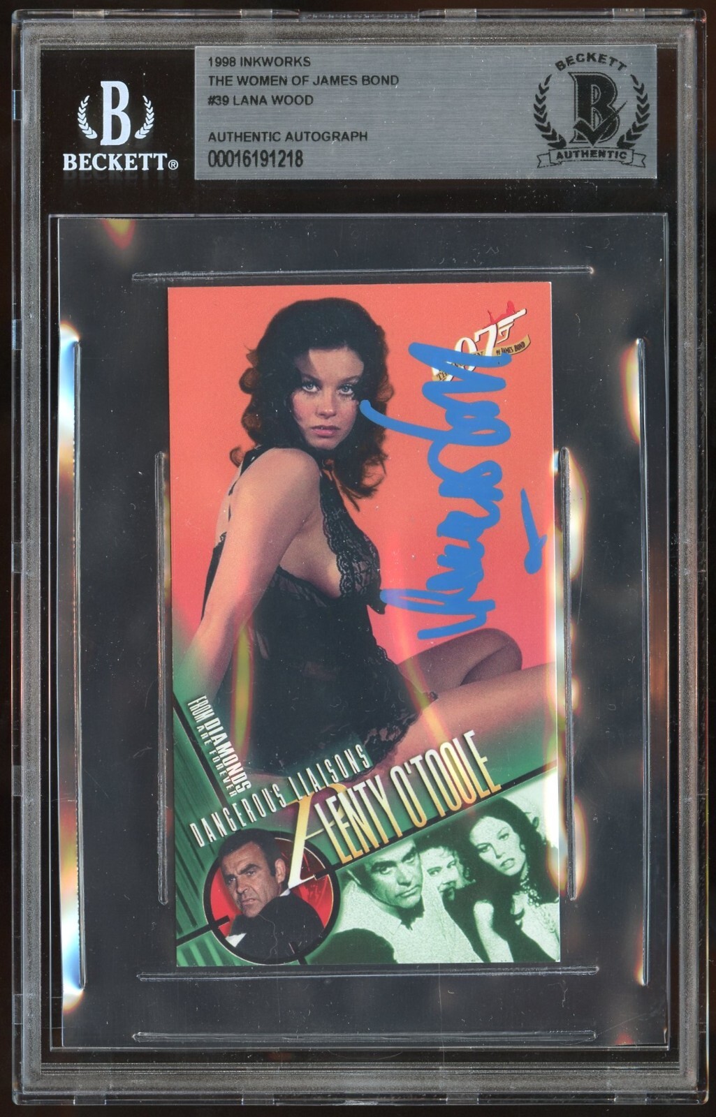 Lana Wood #39 signed autograph 1998 Inkworks The Women of James Bond BAS Slab