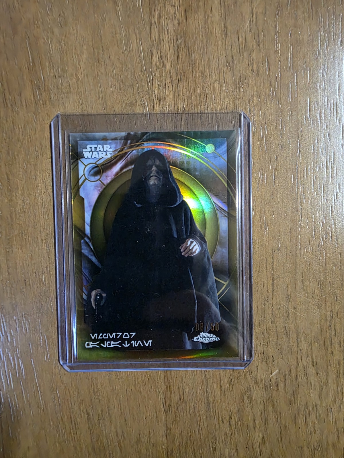 2026 Topps Chrome Star Wars: Emperor Palpatine Gold /50 Aurabesh SP