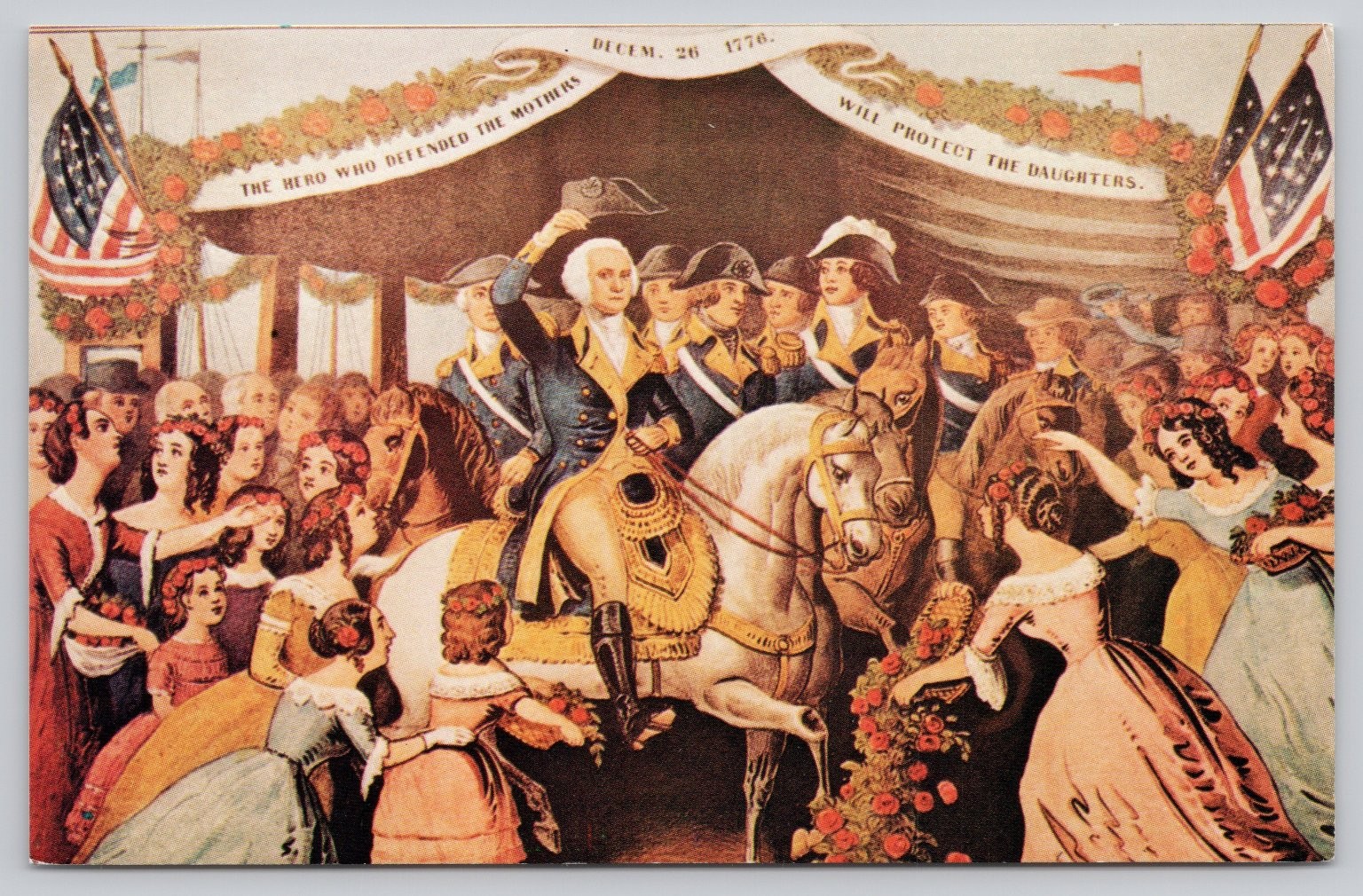 Washington\'s Reception Trenton NJ 1789 Postcard 1982 Bicentennial