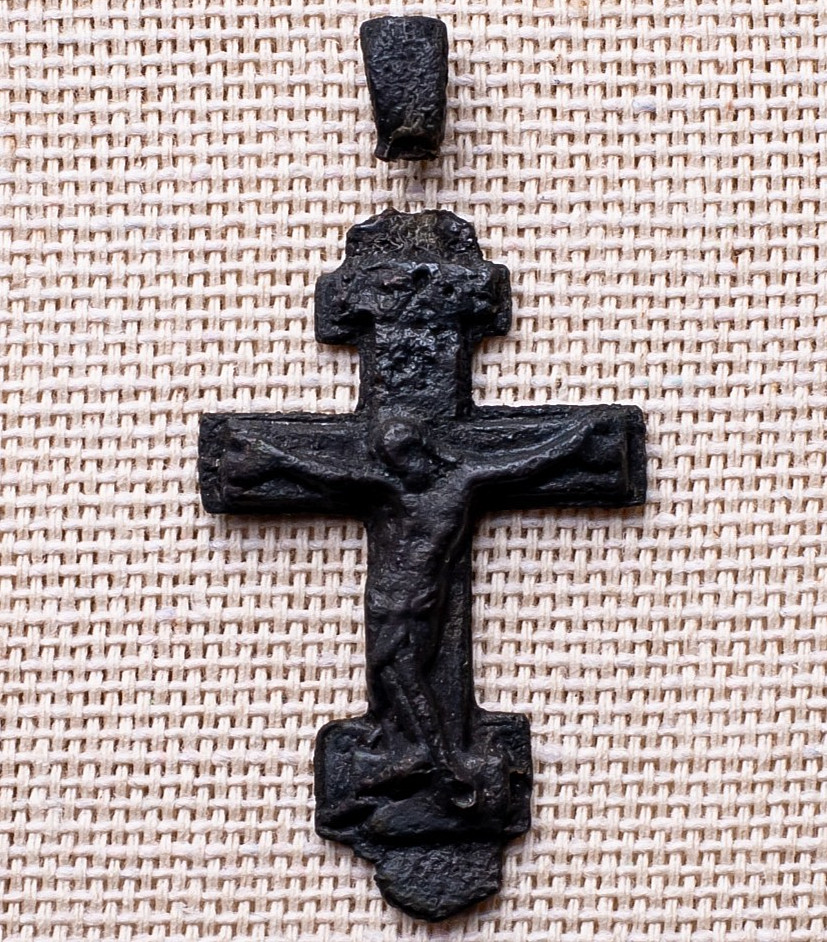 RARE ANTIQUE c. LATE 1400s - EARLY 1500s RUSSIAN ORTHODOX CRUCIFIX PENDANT 126