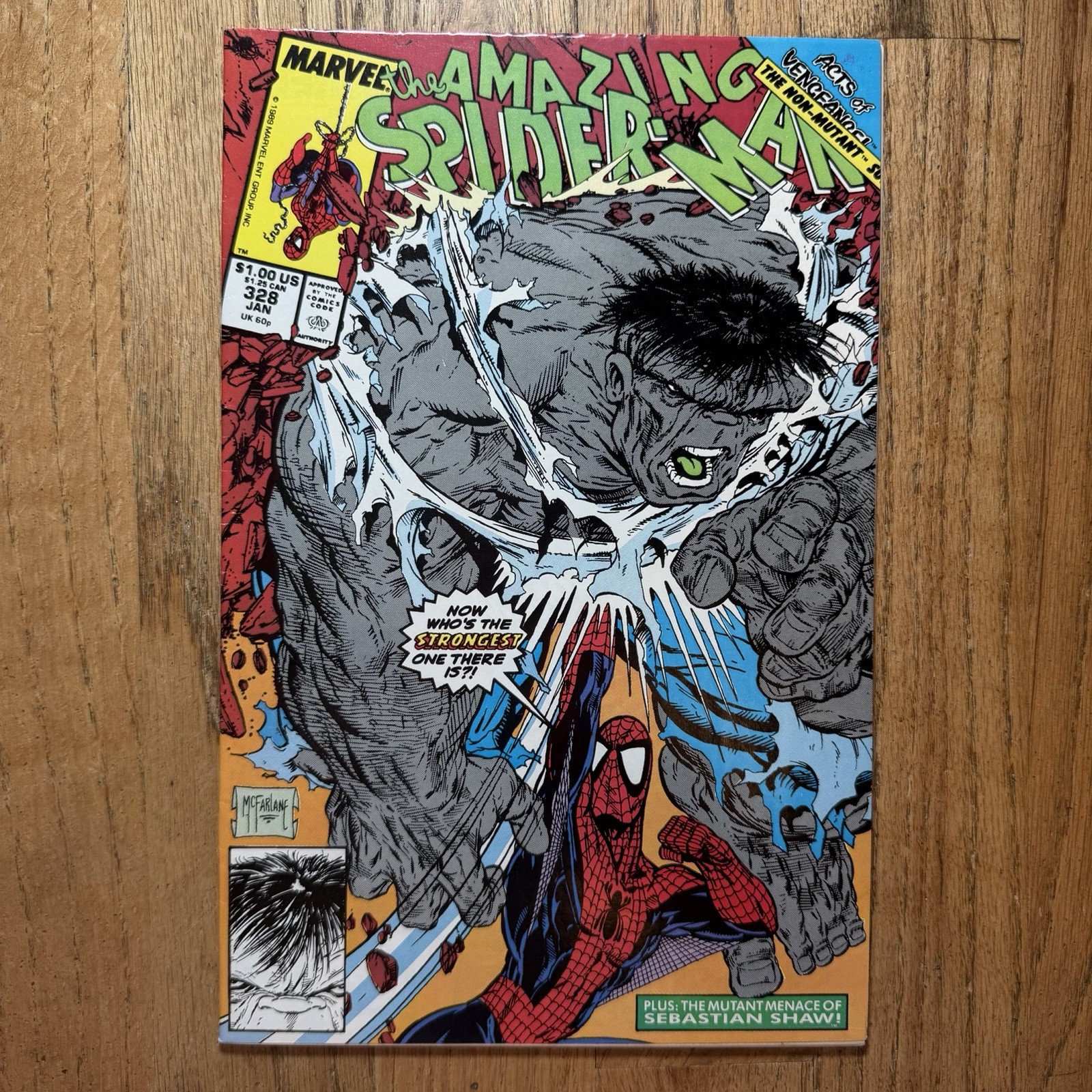 Amazing Spider-Man #328 Incredible Hulk Todd McFarlane Art 🔥🔑 Marvel 1989 VF-