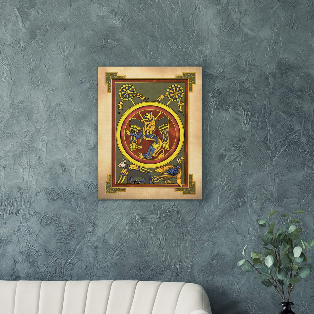 Book of Kells Celtic Stretched Canvas Art Print Wall Decor