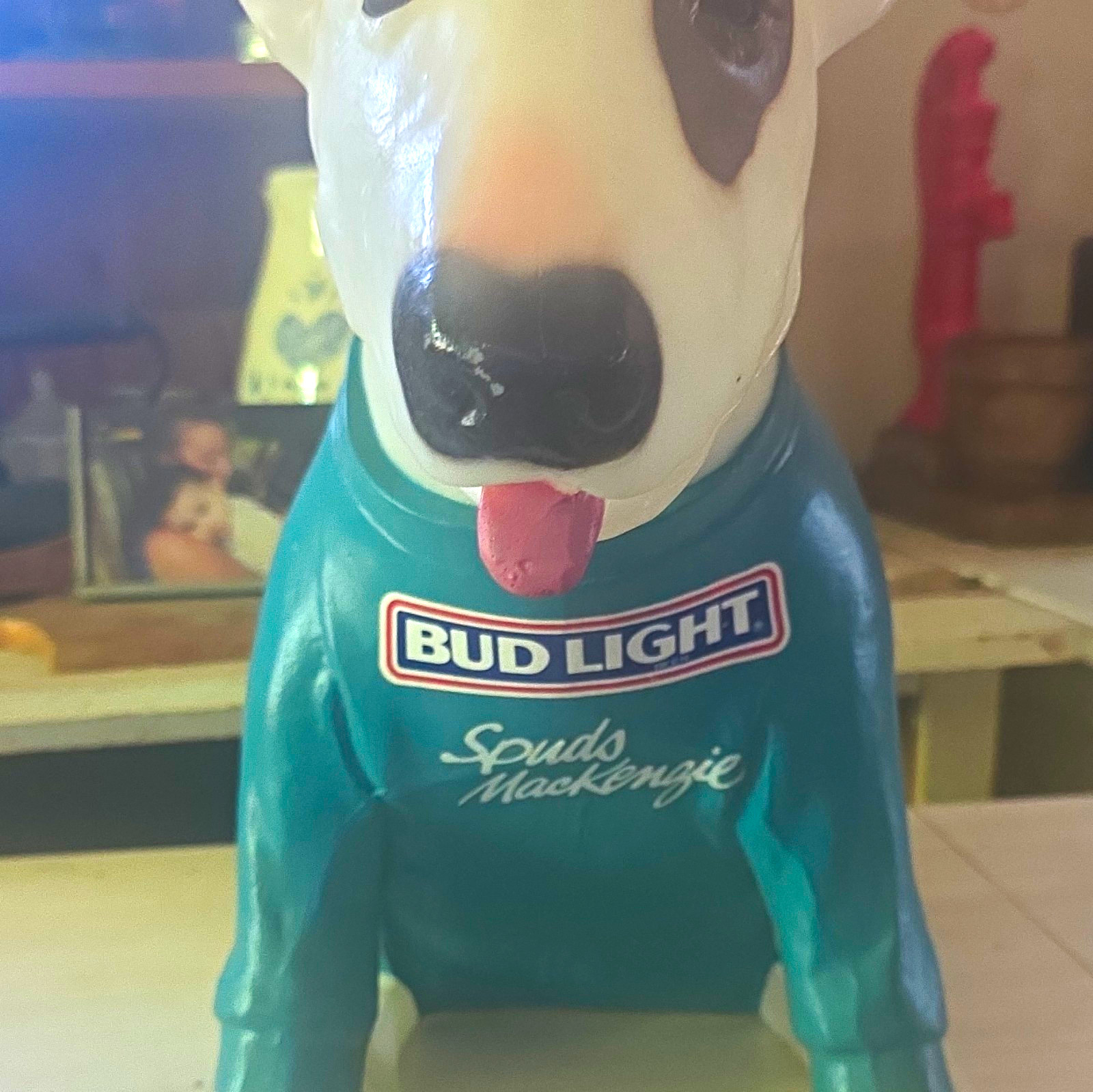 Bud Light Spuds MacKenzie 12in Large Dog Figurine Statue 1988 Advertising