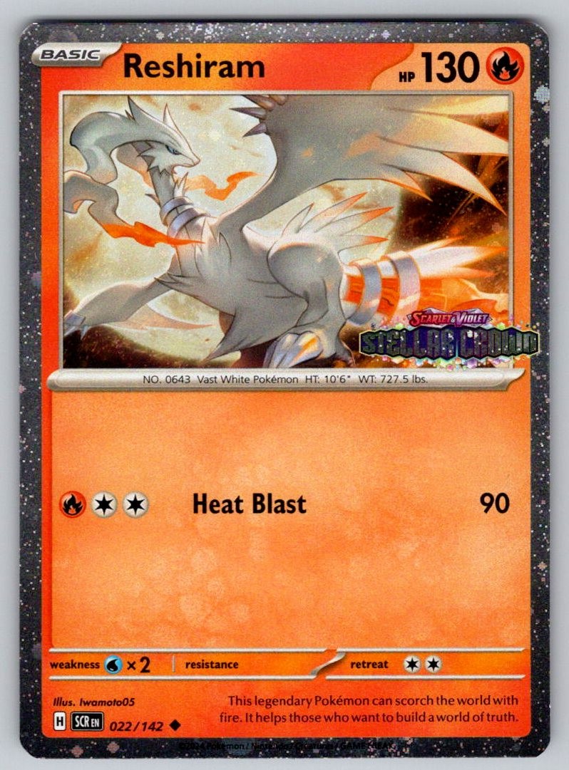 Reshiram (Stellar Crown Stamped) 022/142 Holo Pokemon NM