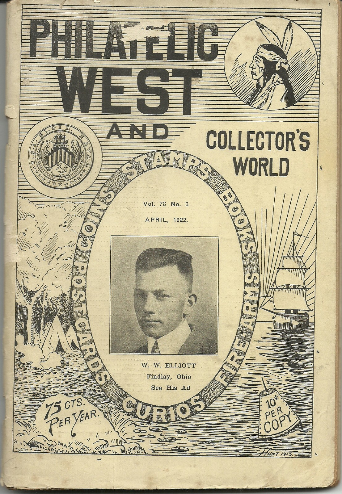 1922 Philatelic West Magazine Vol 78 No 3 w/ WWI War Relics Insert COMPLETE