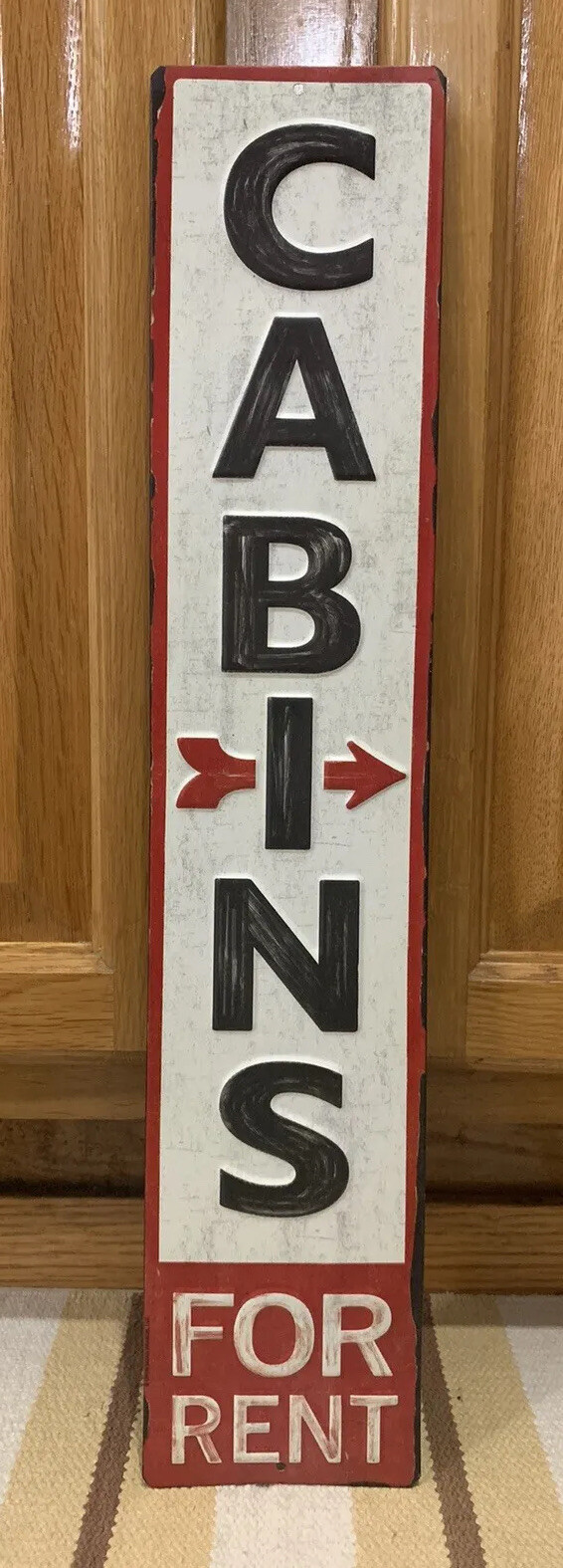 Cabins For Rent Metal Sign Campground Tent Hunting Vintage Style Wall Decor