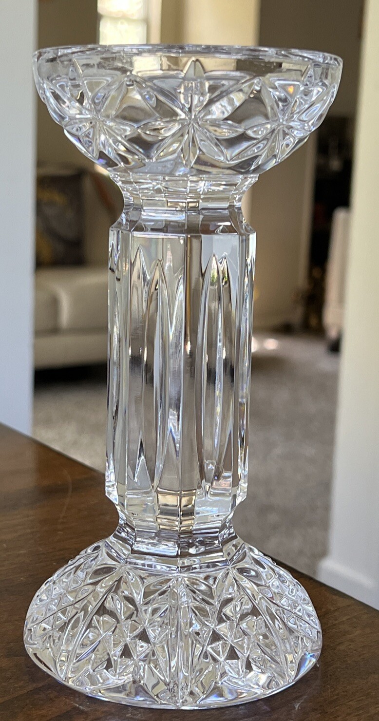 Vintage Stunning Waterford Pillar Candle Tall Candle Holder Balmoral 7.5” H