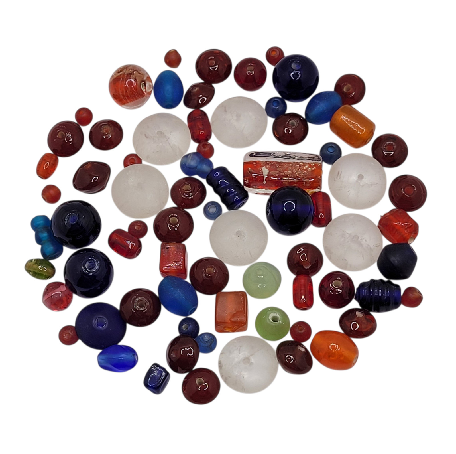 Vintage Czech Glass Beads Venetian Glass Hand Blown Beads 73 Pieces