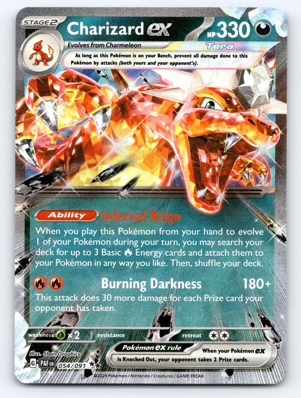 Charizard ex 054/091 Ultra Rare Paldean Fates Pokemon Holo LP