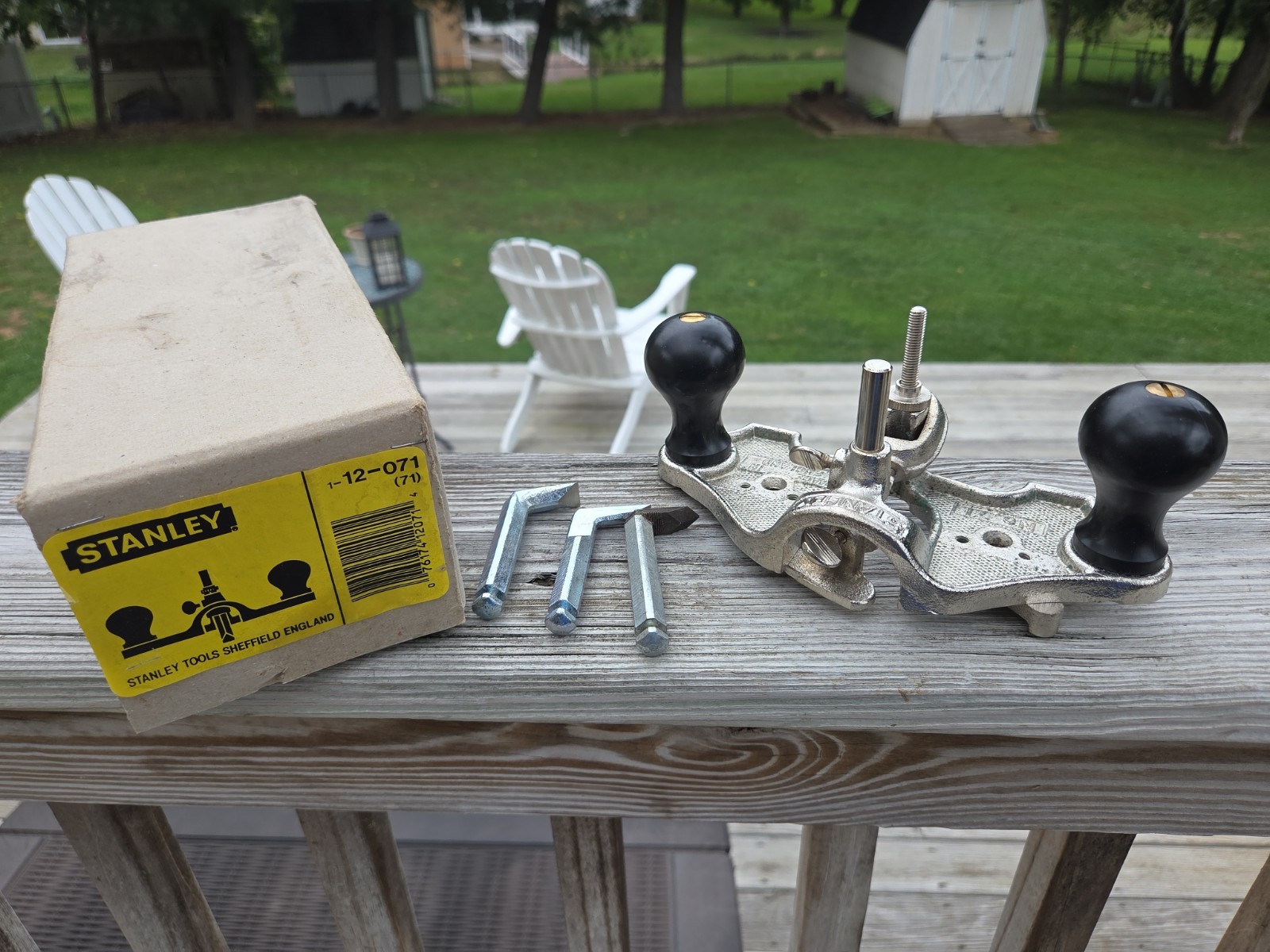 Minty Vintage Stanley 71 Router Plane Wood Tool New in Box England 12 - 071