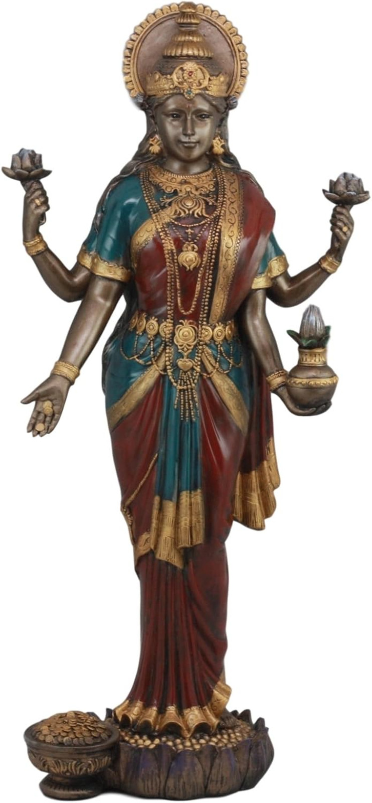 Ebros Large Hindu Goddess Lakshmi Shri Thirumagal Statue 20\