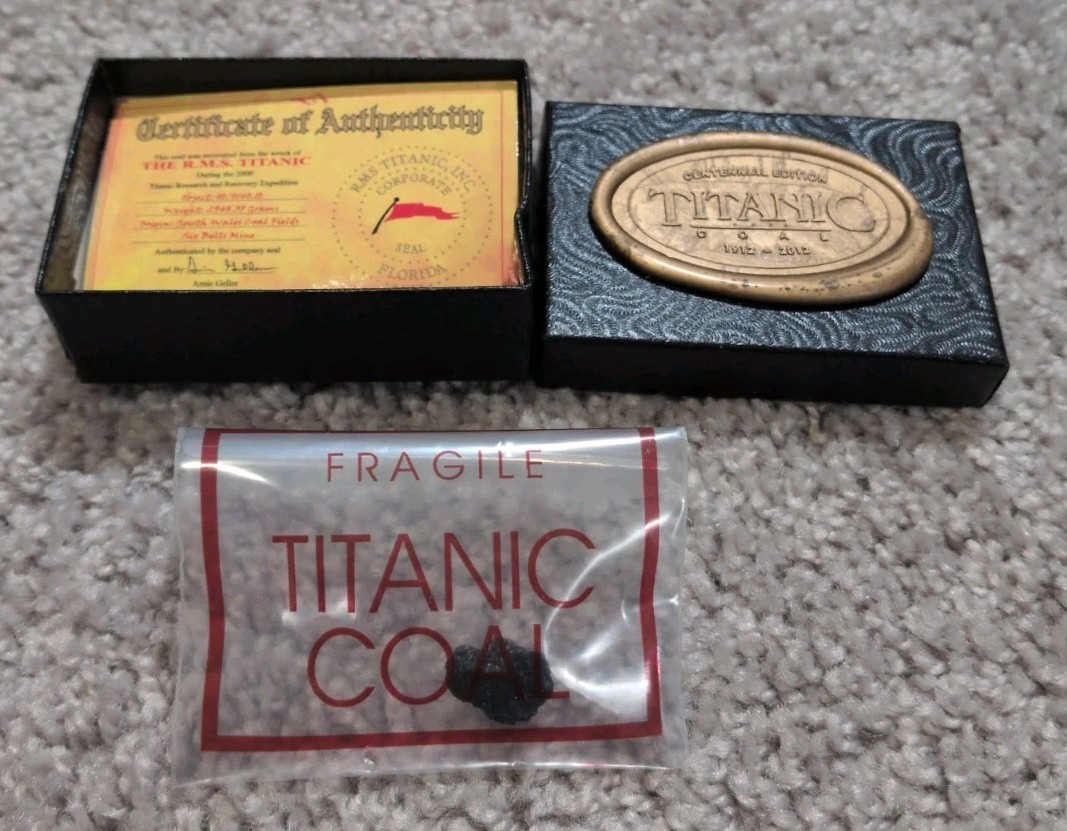 RMS Titanic Authentic Coal 2000 Recovery Expedition Centennial 1912-2012 COA Box