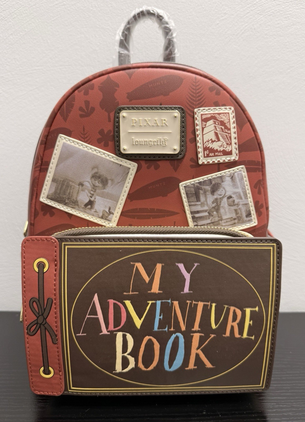 Loungefly Disney Up My Adventure Book Mini Backpack Red Brown