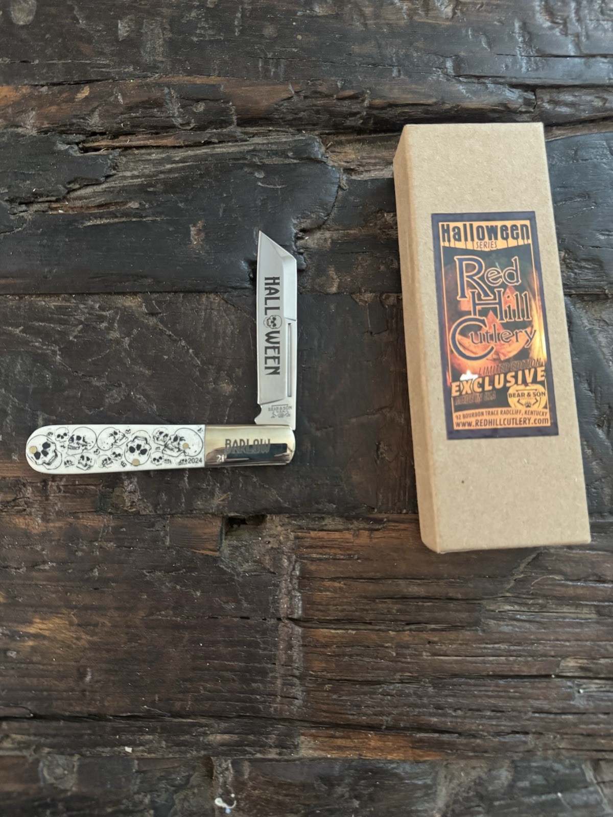 Red Hill Cutlery Exclusive 2024 Halloween Barlow Skulls Knife Serial #21