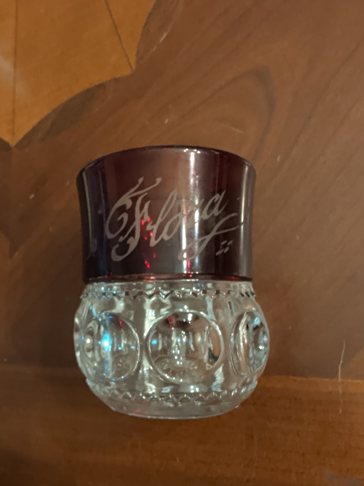 EAPG Adams Glass Xlcr Ruby Flash Kings Crown Thumbprint Spooner Worlds Fair 1893
