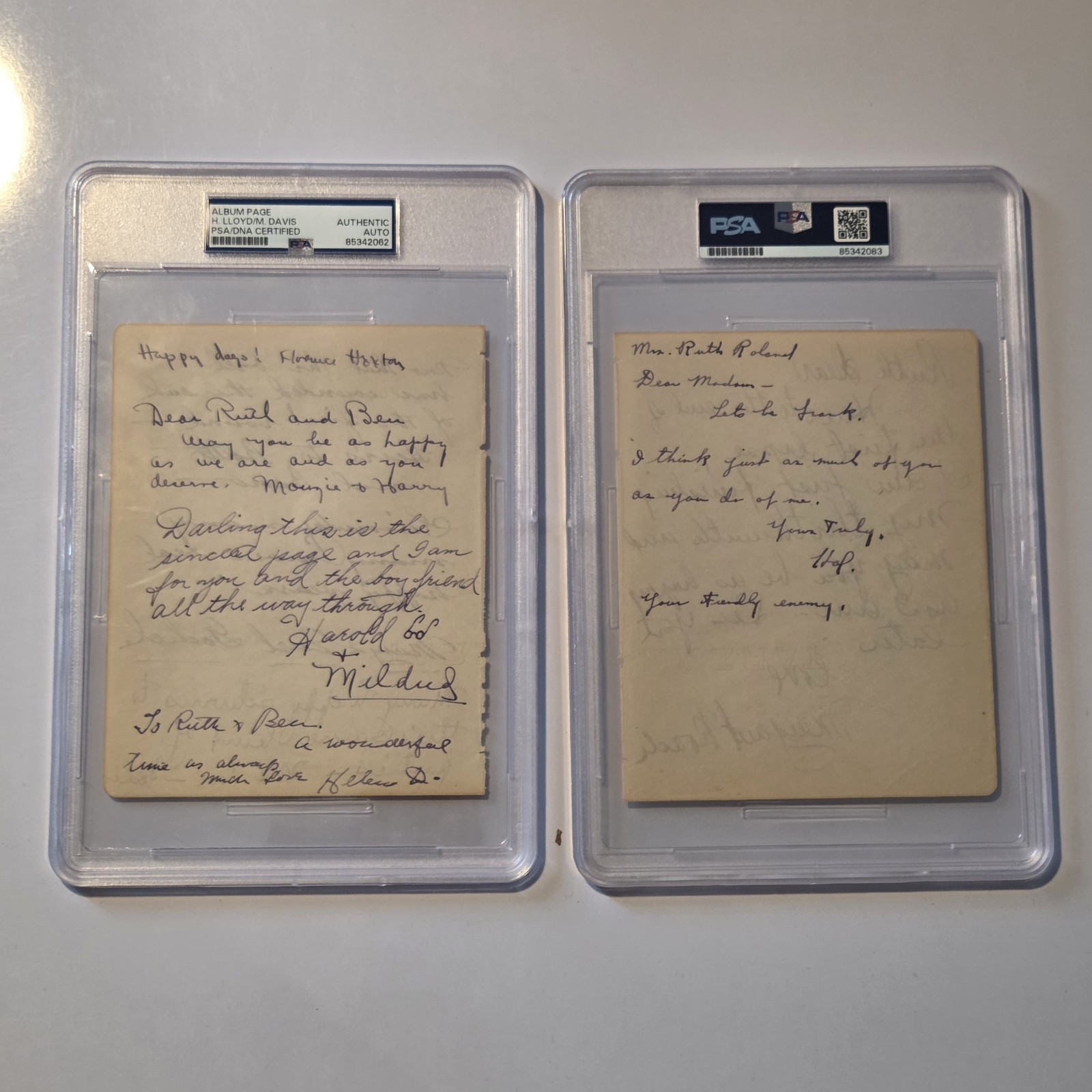Rare Harold Lloyd Hal Roach Signed PSA DNA Autograph Auto Actor Director COA