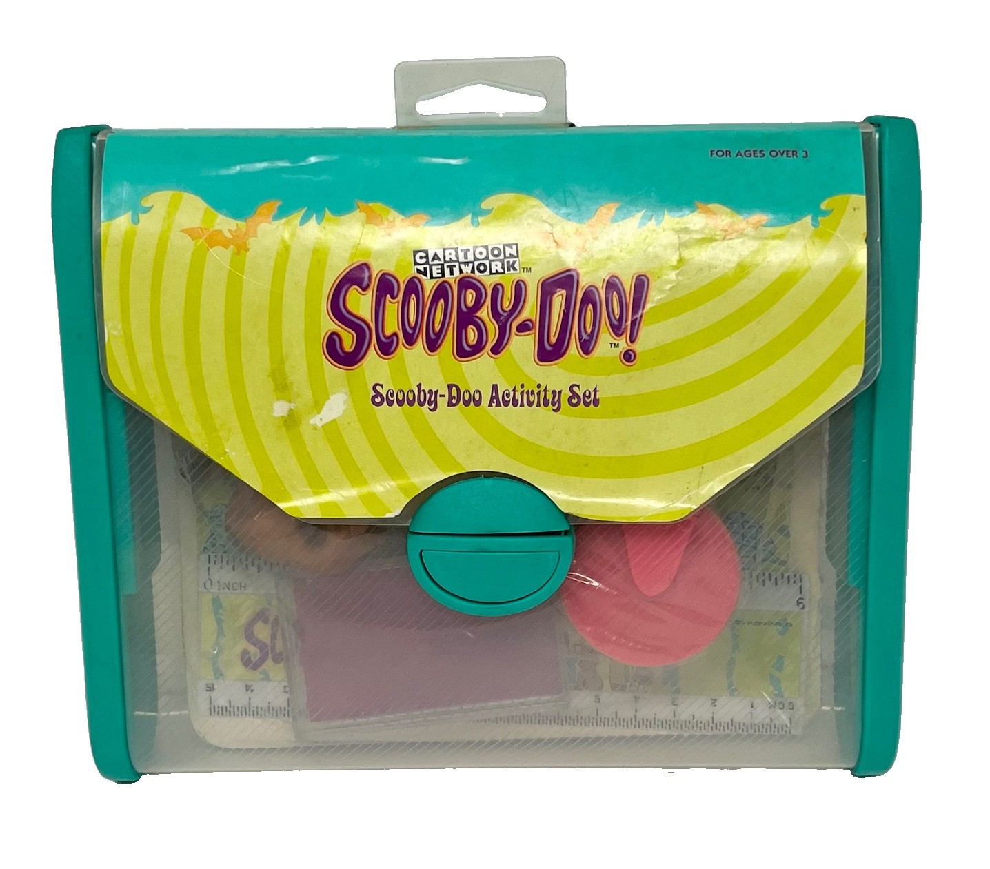 Vintage Y2K Scooby-Doo Activity Set Ruler Figure Stamp Stickers 1999 New As Is