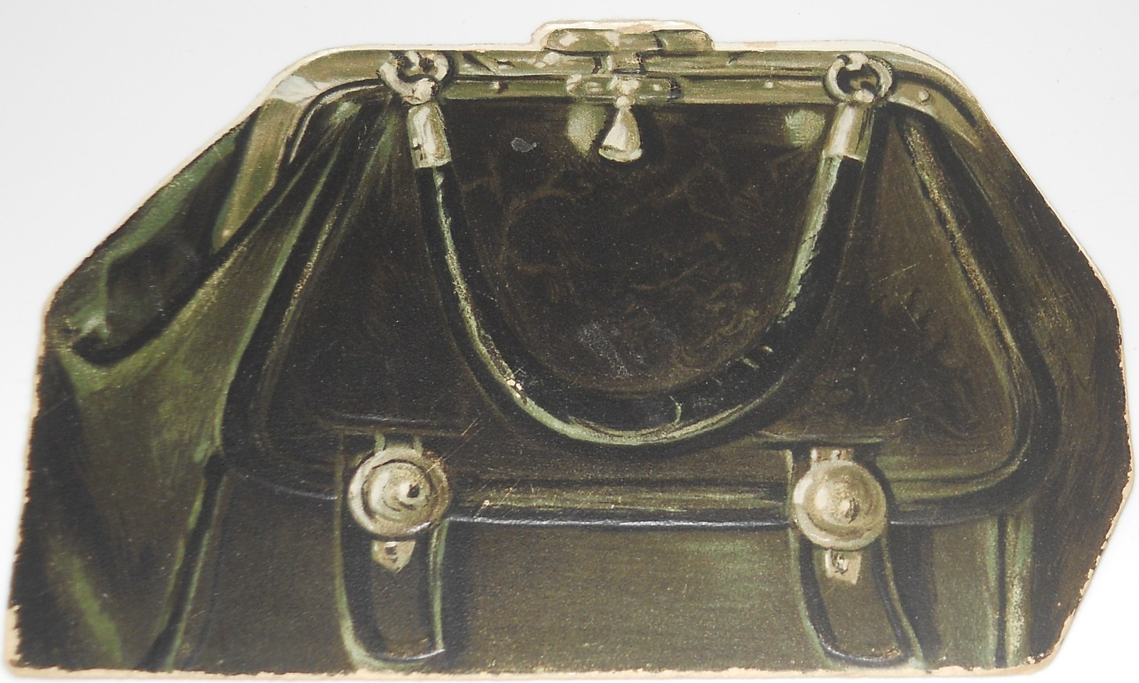 Vintage Die Cut Tucks Purse~Chirstmas Time~Artisitc Series Opens Up